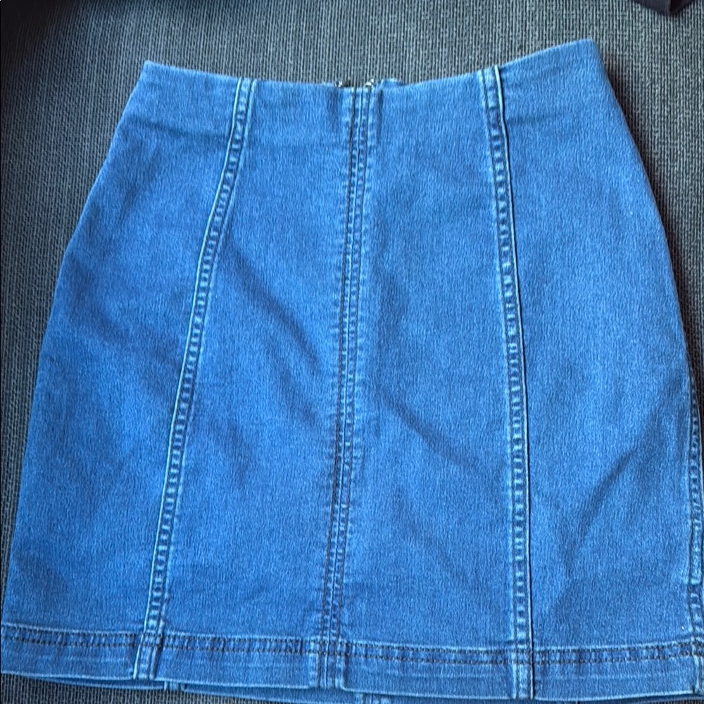 Free People Blue Denim Pencil Skirt
